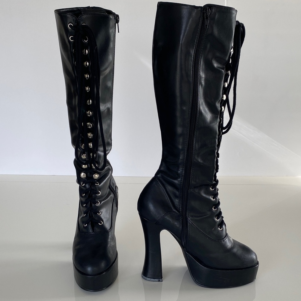 Y2K Vintage Lace Up Platform Boots